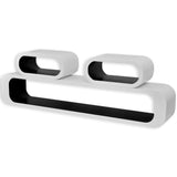 NNEVL 3 White-black MDF Floating Wall Display Shelf Cubes Book/DVD Storage