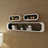 NNEVL 3 White-black MDF Floating Wall Display Shelf Cubes Book/DVD Storage