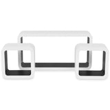 NNEVL 3 White-black MDF Floating Wall Display Shelf Cubes Book/DVD Storage