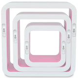 NNEVL 3 White-pink MDF Floating Wall Display Shelf Cubes Book/DVD Storage