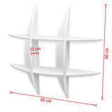 NNEVL White MDF Floating Wall Display Shelf Book/DVD Storage