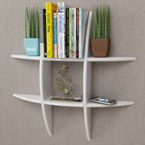 NNEVL White MDF Floating Wall Display Shelf Book/DVD Storage