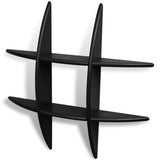 NNEVL Black MDF Floating Wall Display Shelf Book/DVD Storage