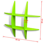 NNEVL Green MDF Floating Wall Display Shelf Book/DVD Storage
