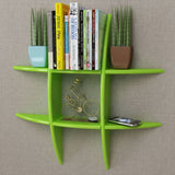 NNEVL Green MDF Floating Wall Display Shelf Book/DVD Storage