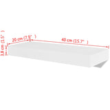 NNEVL 2 White MDF Floating Wall Display Shelves Book/DVD Storage