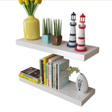 NNEVL 2 White MDF Floating Wall Display Shelves Book/DVD Storage