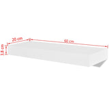 NNEVL 2 White MDF Floating Wall Display Shelves Book/DVD Storage