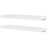NNEVL 2 White MDF Floating Wall Display Shelves Book/DVD Storage