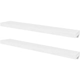 NNEVL 2 White MDF Floating Wall Display Shelves Book/DVD Storage