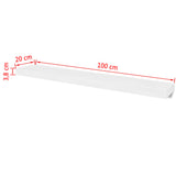NNEVL 2 White MDF Floating Wall Display Shelves Book/DVD Storage
