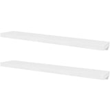 NNEVL 2 White MDF Floating Wall Display Shelves Book/DVD Storage