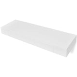 NNEVL White MDF Floating Wall Display Shelf 1 Drawer Book/DVD Storage