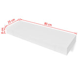 NNEVL White MDF Floating Wall Display Shelf 1 Drawer Book/DVD Storage