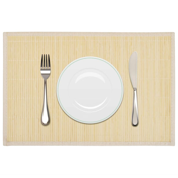 NNEVL 6 Bamboo Placemats 30 x 45 cm Natural