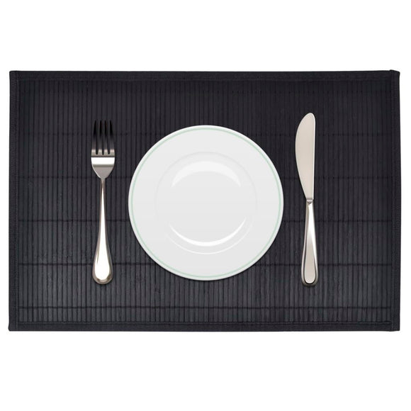 NNEVL 6 Bamboo Placemats 30 x 45 cm Black