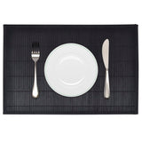 NNEVL 6 Bamboo Placemats 30 x 45 cm Black
