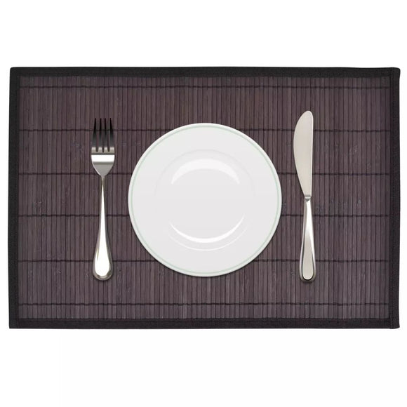 NNEVL 6 Bamboo Placemats 30 x 45 cm Dark Brown