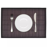 NNEVL 6 Bamboo Placemats 30 x 45 cm Dark Brown