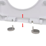 NNEVL Soft-close Toilet Seat with Quick-release Design White Square