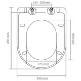 NNEVL Soft-close Toilet Seat with Quick-release Design White Square