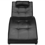 NNEVL Chaise Longue with Pillow Black Faux Leather