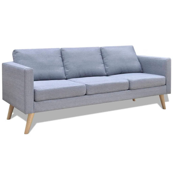 NNEVL Sofa 3-Seater Fabric Light Grey