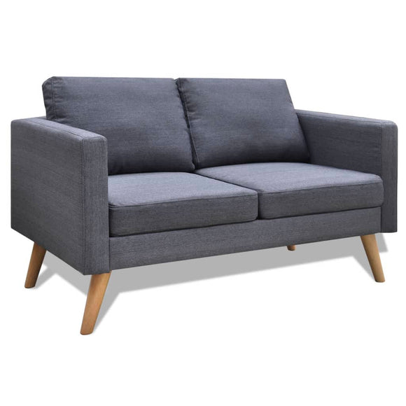 NNEVL Sofa 2-Seater Fabric Dark Grey
