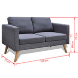 NNEVL Sofa 2-Seater Fabric Dark Grey
