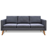 NNEVL Sofa 3-Seater Fabric Dark Grey