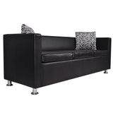 NNEVL Sofa 3-Seater Artificial Leather Black