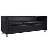 NNEVL Sofa 3-Seater Artificial Leather Black