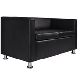 NNEVL Sofa 2-Seater Artificial Leather Black