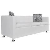 NNEVL Sofa 3-Seater Artificial Leather White
