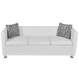 NNEVL Sofa 3-Seater Artificial Leather White