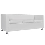 NNEVL Sofa 3-Seater Artificial Leather White