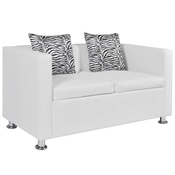NNEVL Sofa 2-Seater Artificial Leather White