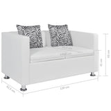 NNEVL Sofa 2-Seater Artificial Leather White