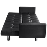 NNEVL Sofa Bed with Armrest Black Artificial Leather