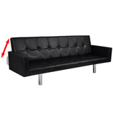 NNEVL Sofa Bed with Armrest Black Artificial Leather