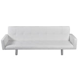 NNEVL Sofa Bed with Armrest White Artificial Leather
