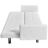 NNEVL Sofa Bed with Armrest White Artificial Leather
