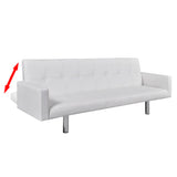 NNEVL Sofa Bed with Armrest White Artificial Leather