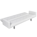 NNEVL Sofa Bed with Armrest White Artificial Leather