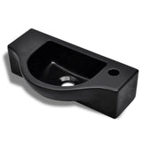 NNEVL Ceramic Bathroom Sink Basin with Faucet Hole Black