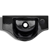 NNEVL Ceramic Bathroom Sink Basin with Faucet Hole Black