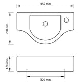 NNEVL Ceramic Bathroom Sink Basin with Faucet Hole Black