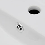 NNEVL Ceramic Bathroom Sink Basin Faucet/Overflow Hole White Rectangular