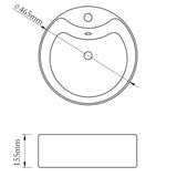 NNEVL Ceramic Bathroom Sink Basin Faucet/Overflow Hole White Round