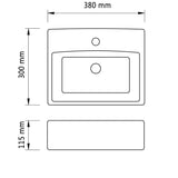 NNEVL Ceramic Bathroom Sink Basin with Faucet Hole White Square